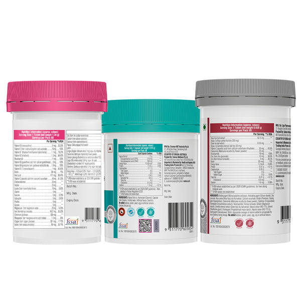Swisse Fish Oil Omega 3 - 1500mg (60 Capsules) & Multivitamin for Women (60 Tablets) & Swisse Biotin+ Biotin Tablets_60 Tablets Combo