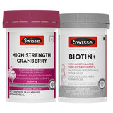 Swisse Biotin+ Biotin Tablets (30 Tablets) & High Strength Cranberry Combo