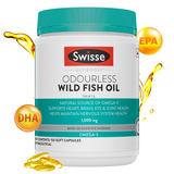 Swisse Ultiboost Odourless High Strength Wild Fish Oil Omega 3 - 1000mg (Best Before - 31st Aug, 2026)