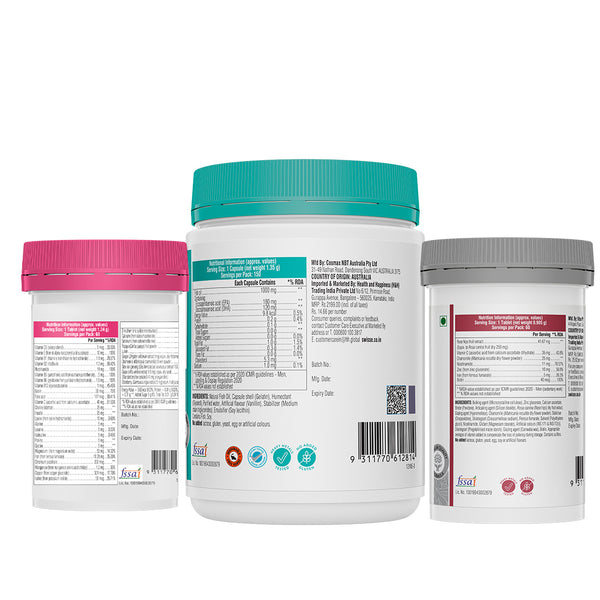Swisse Fish Oil Omega 3 - 1000mg (150 Capsules) & Multivitamin for Women (60 Tablets) & Swisse Biotin+ Biotin Tablets_60 Tablets Combo
