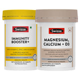 Swisse Ultiboost Immunity Booster+(30 Tablets) & Swisse Magnesium, Calcium & Vitamin D (60 Tablets) Combo