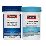 Swisse 4X Fish Oil Omega 3 (60 Capsules) & Glucosamine Sulfate+(60 Tab) Combo