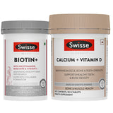 Swisse Biotin+ Biotin Tablets (60 Tablets) & Swisse Calcium & Vitamin D (90 Tablets) Combo