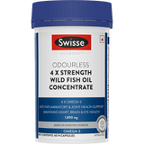 4X Strength Fish Oil Supplement with 1800MG Concentrated Omega 3 for Joint, Heart, Brain & Eye Health - Odourless Wild Fish Oil Supplement - 60 Tablets (6625403240633)