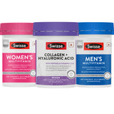 Swisse Multivitamin For Men (30 Tablets), Swisse Multivitamin for Women (30 Tablets) & Swisse Collagen+ Hyaluronic Acid (30 Tablets) Combo