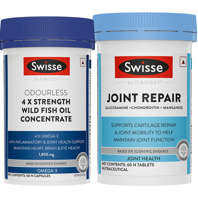 Swisse 4X Fish Oil Omega 3 (60 Capsules) & Joint Repair(60 Tab) Combo