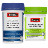 Swisse 4X Fish Oil Omega 3 (60 Capsules) & Milk Thistile(30 Tab) Combo