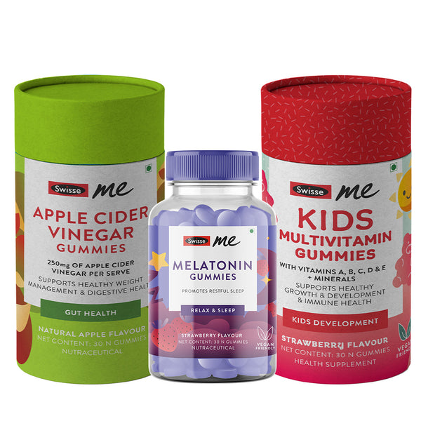 Kids Multivitamin, Apple Cider Vinegar Gummies & Melatonin Gummies Combo