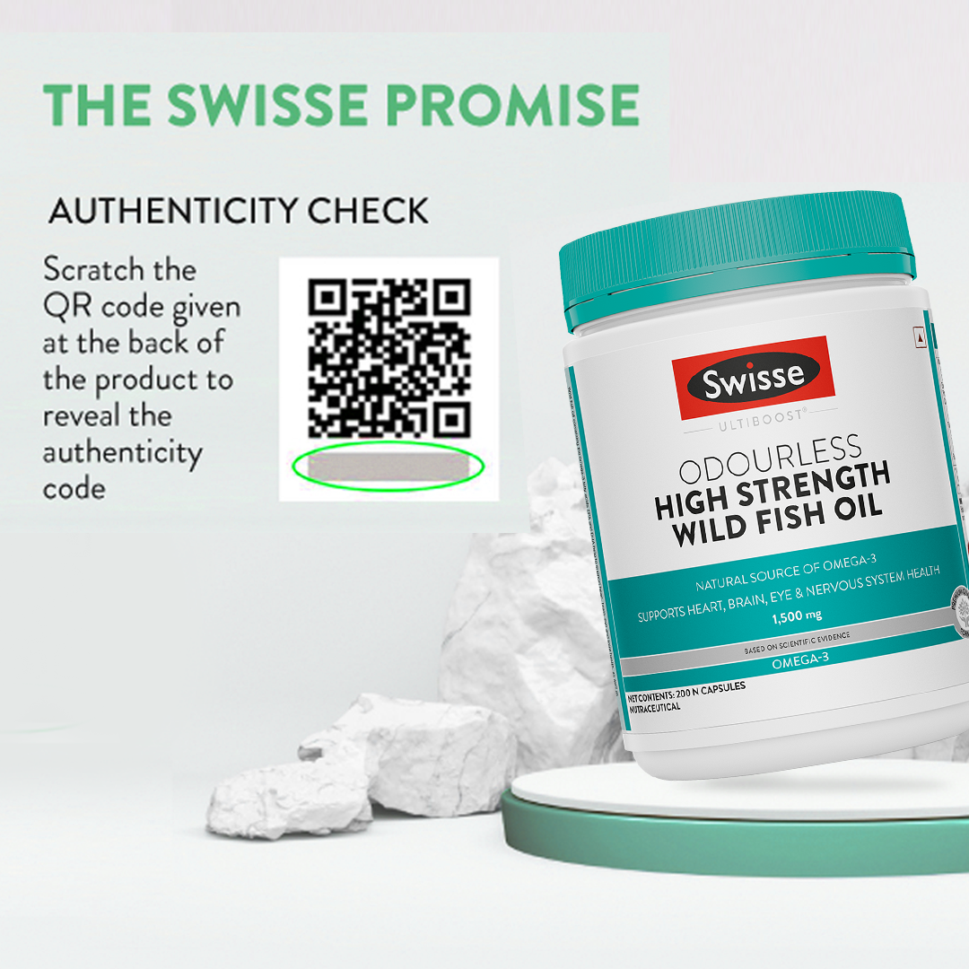 Swisse Ultiboost Odourless High Strength Wild Fish Oil Omega 3 - 1000mg
