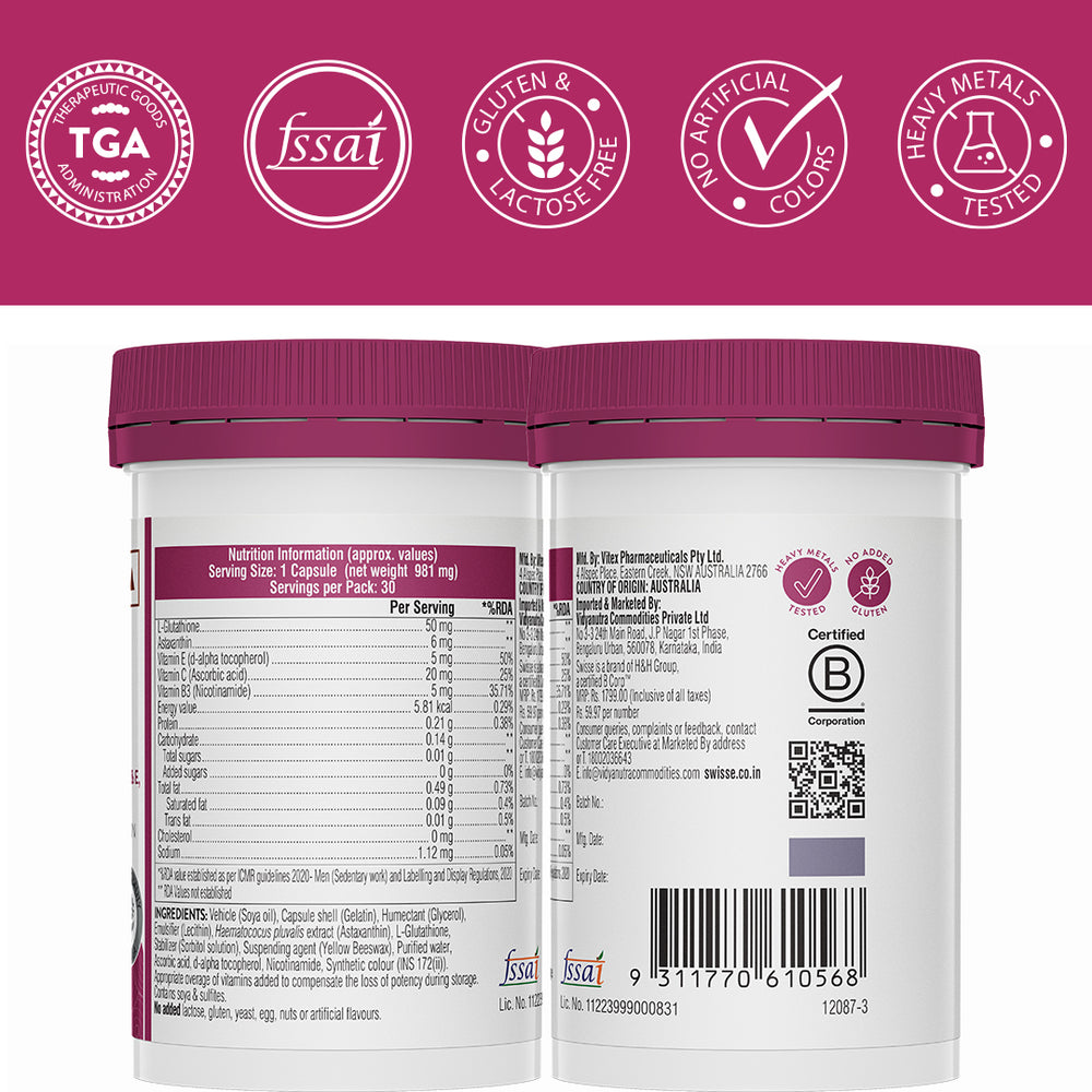 glutathione swiss Swisse Glutathione+ Package:500 mg Multipack (30 pack) Tell me more about brightening-body-cream