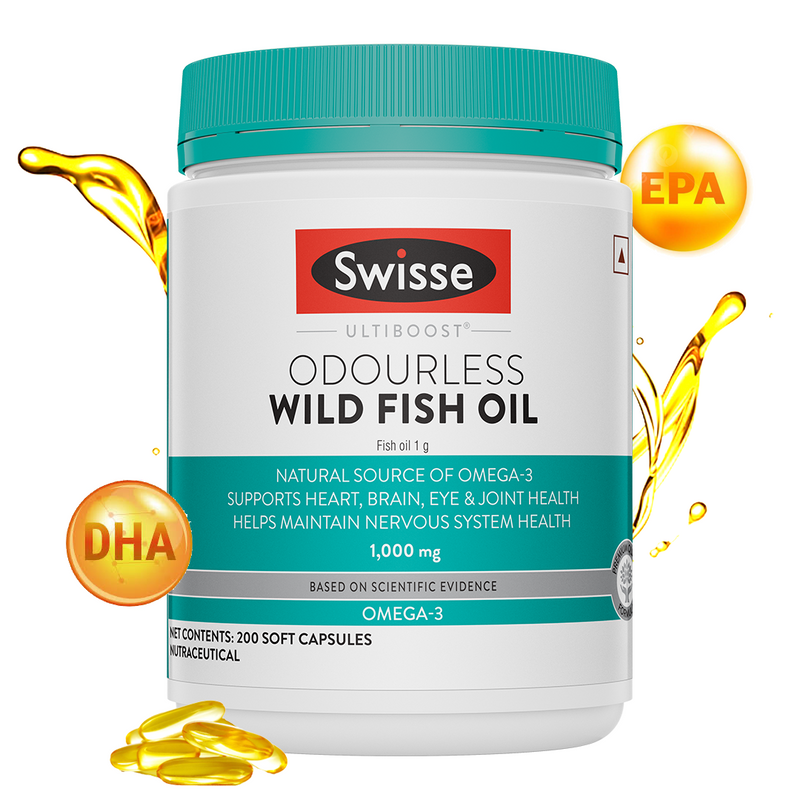 Swisse Ultiboost Odourless High Strength Wild Fish Oil Omega 3 - 1000mg