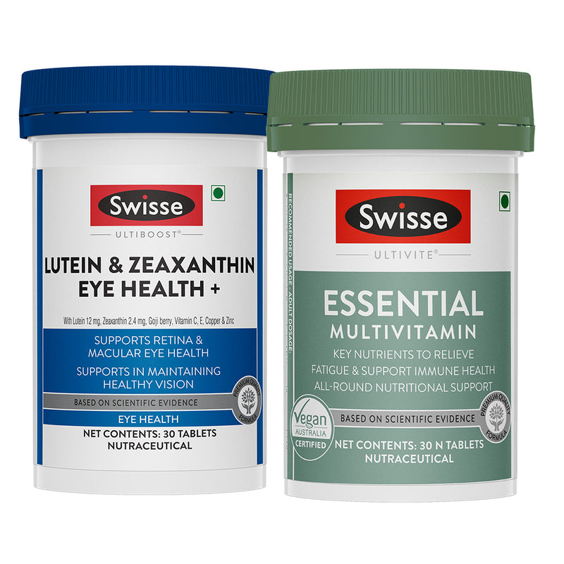 Swisse Ultiboost Lutein & Zeaxanthin Eye Health+(30 Tablets) & Essential Multivitamin Combo