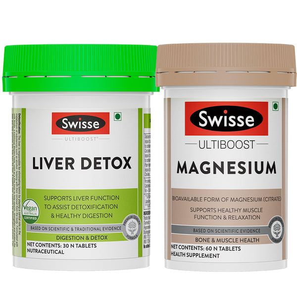 Swisse Liver Detox (30 Tab) & Magnesium (60 Tab) Combo