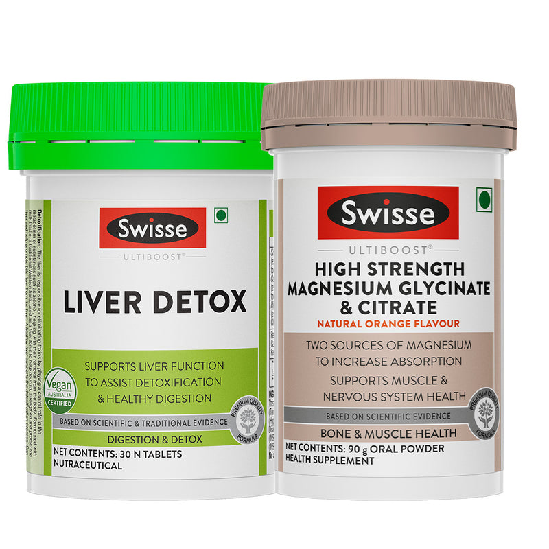 Swisse Liver Detox (30 Tab) & Magnesium Powder Combo