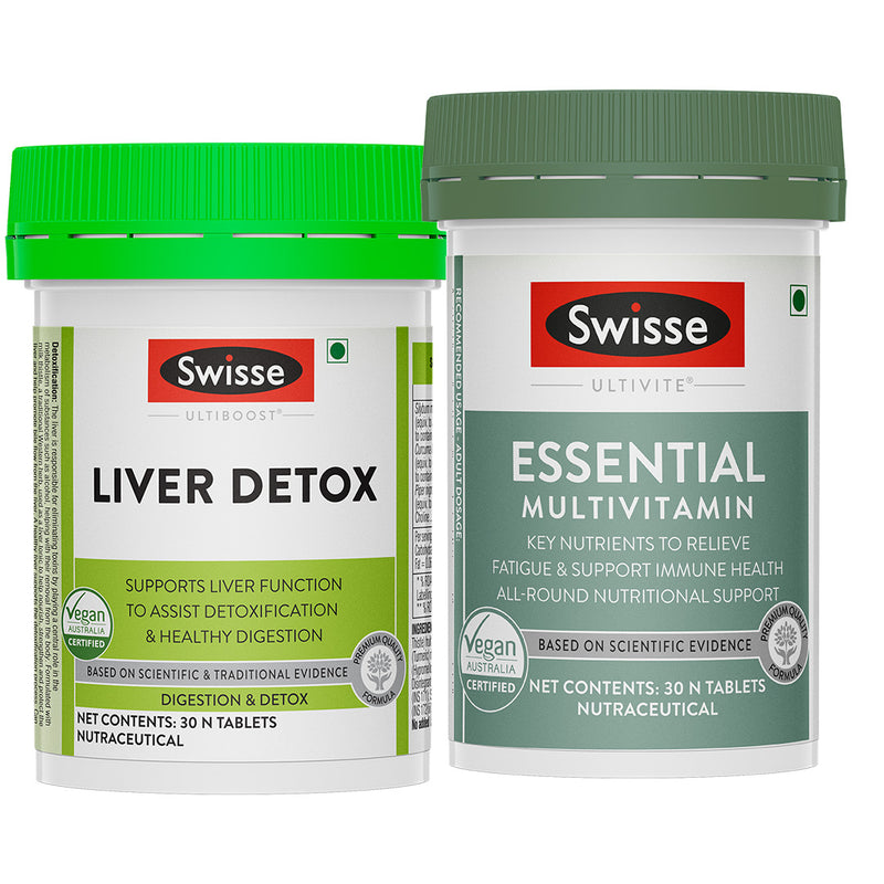 Swisse Liver Detox (30 Tab) & Essential Multivitamin(30 Tab) Combo