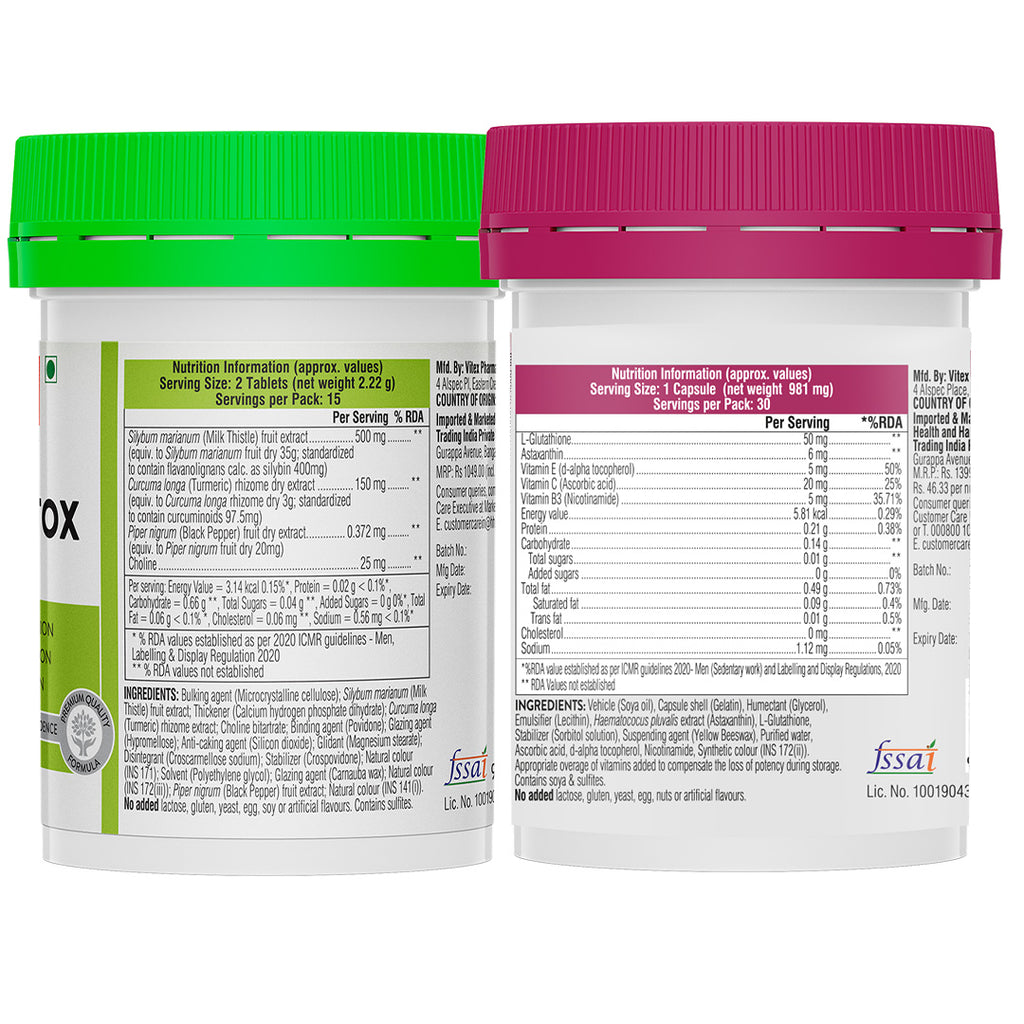 Swisse Liver Detox (30 Tab) & Swisse Glutathione+(30 Capsules) Combo Swisse Liver Detox (30 Tab) & Swisse Glutathione+(30 Capsules) Combo