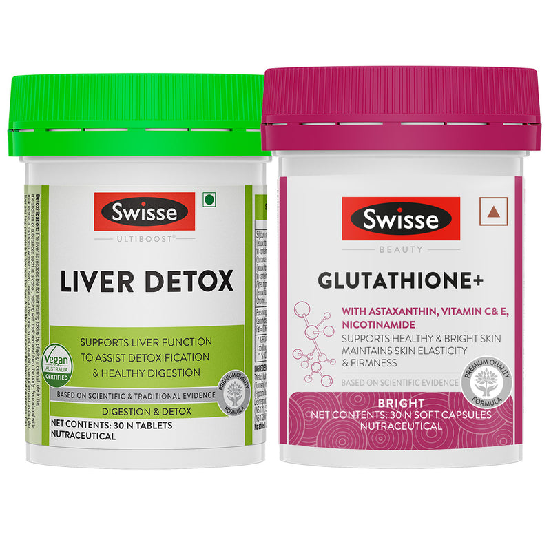 Swisse Liver Detox (30 Tab) & Swisse Glutathione+(30 Capsules) Combo Swisse Liver Detox (30 Tab) & Swisse Glutathione+(30 Capsules) Combo
