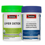 Swisse Liver Detox (60 Tab) & 4X Fish Oil Omega 3 (60 Capsules) Combo