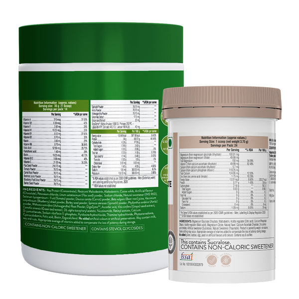 Swisse Plant Protein Powder & High Strength Magnesium Glycinate & Citrate Powder Combo