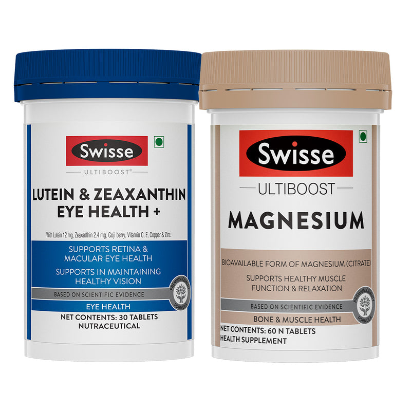 Swisse Ultiboost Lutein & Zeaxanthin Eye Health+ & Magnesium (60 Tablets) Combo