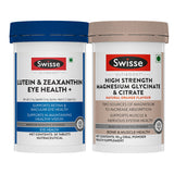 Swisse Ultiboost Lutein & Zeaxanthin Eye Health+ & High Strength Magnesium Glycinate & Citrate Powder Combo