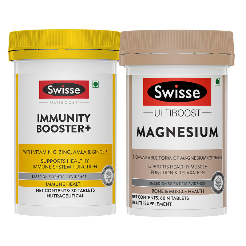 Swisse Ultiboost Immunity Booster+(30 Tablets) & Magnesium (60 Tablets) Combo