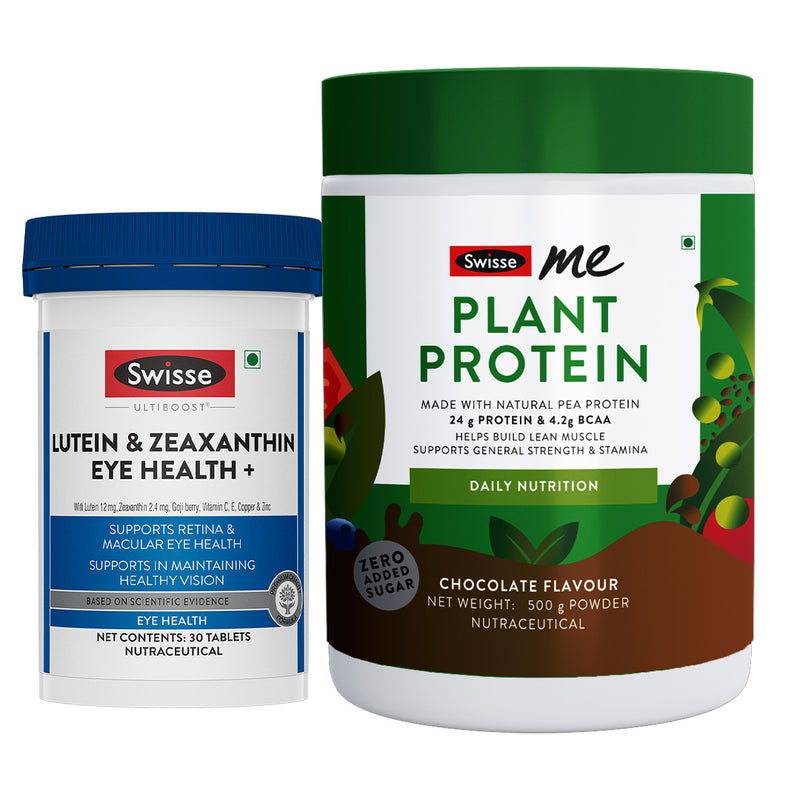 Swisse Ultiboost Lutein & Zeaxanthin Eye Health+(30 Tablets) & Plant Protein Combo