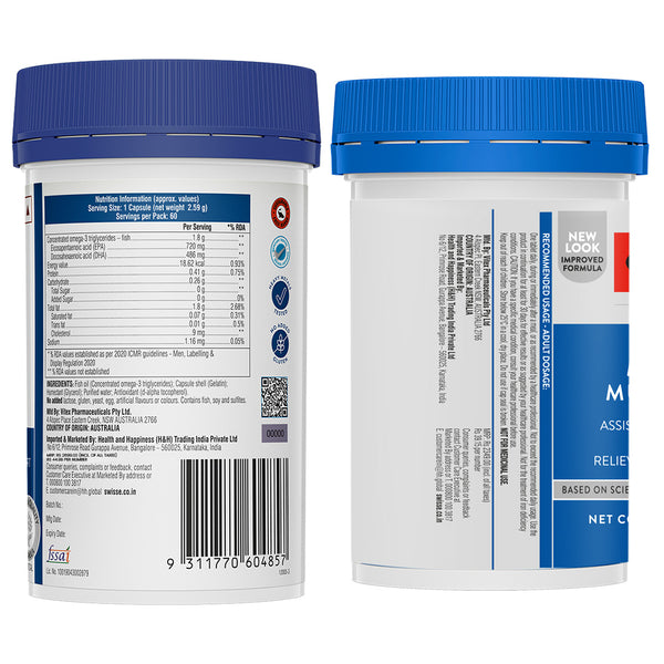 Swisse 4X Fish Oil Omega 3 (60 Tablets) & Swisse Multivitamin For Men 60 Tablets Combo