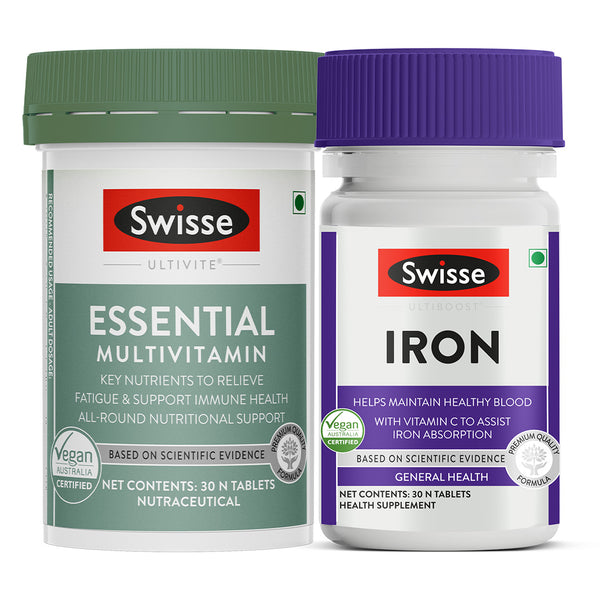 Swisse Essential Multivitamin(30 Tablets) & Swisse Iron (30 Tablets) Combo