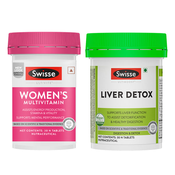 Swisse Liver Detox (30 Tablets) & Swisse Multivitamin for Women (30 Tablets) Combo
