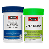 Swisse Liver Detox (60 Tab) & 4X Fish Oil Omega 3 (60 Capsules) Combo