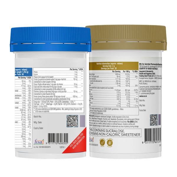 Swisse Multivitamin For Men (30 Tablets) & Swisse Collagen Glow Powder Combo