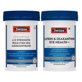 Swisse Ultiboost Lutein & Zeaxanthin Eye Health+ & Swisse 4X Fish Oil Omega 3 (60 Tablets) Combo