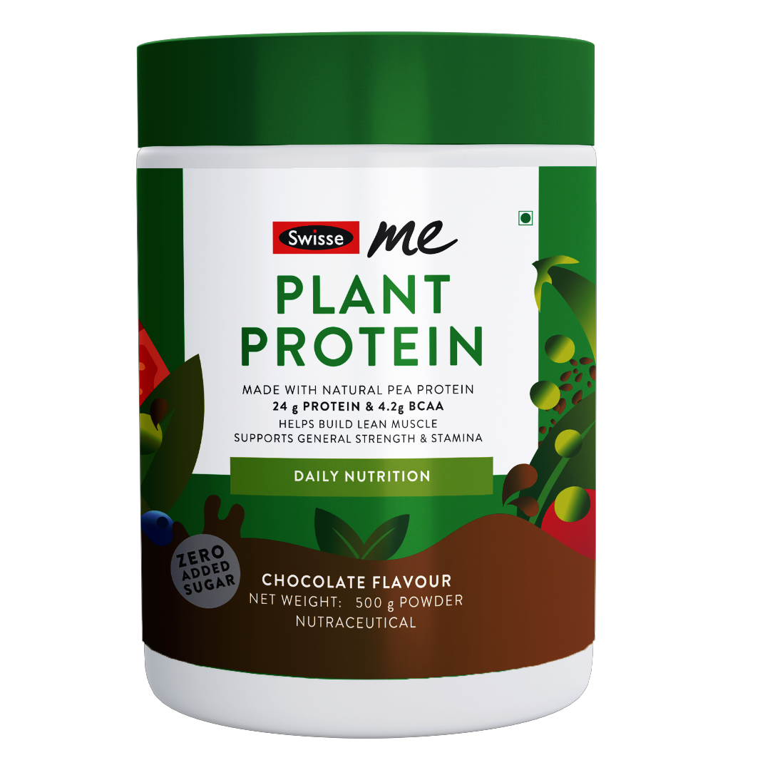 SwisseMe Plant Protein - 100% Natural 24g Pea Protein For Lean Muscle Building, Strength & Stamina (7437529022649)