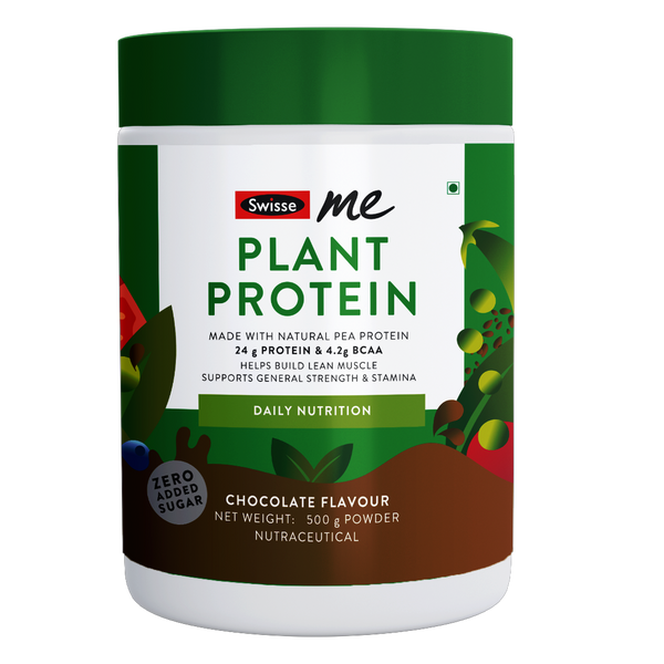 SwisseMe Plant Protein - 100% Natural 24g Pea Protein For Lean Muscle Building, Strength & Stamina (7437529022649)