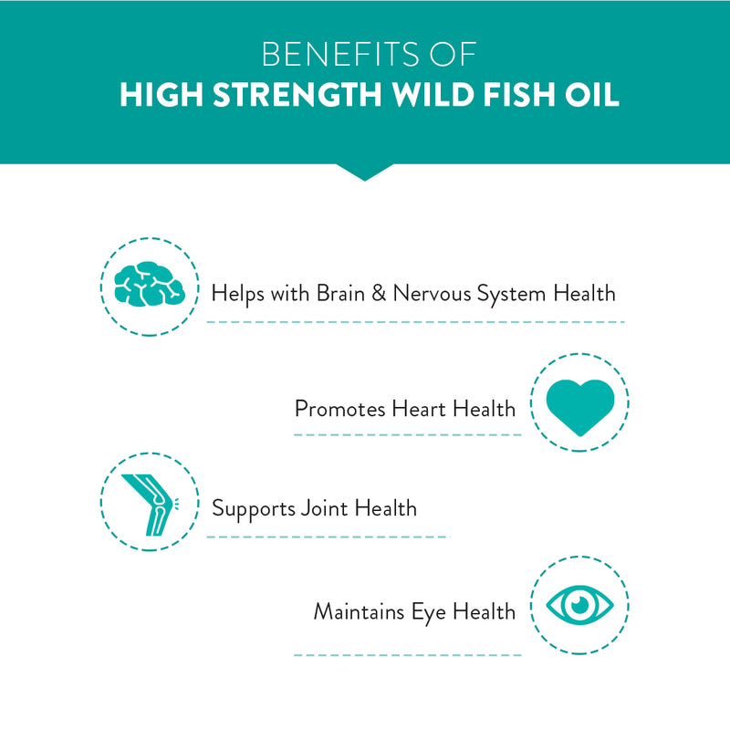 High Strength Fish Oil with 1500mg Omega 3 for Healthy Heart, Brain, Joints and Eyes - Odourless Wild Fish Oil Supplement (6625402912953)