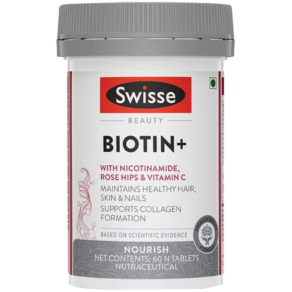 Biotin+ With Nicotinamide, Rose Hips & Vit C For Healthy Hair, Skin & Nails - 100% Vegetarian Supplement for Both Men & Women (7039005360313)