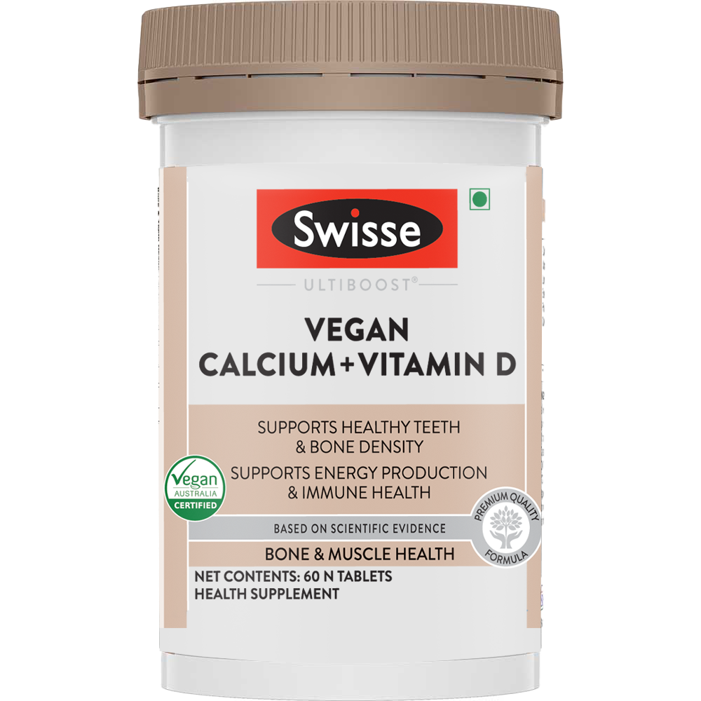 Vegan Calcium + Vitamin D to Increase Immunity, Energy, Strong Teeth & Bones - 60 tablets (6644607451321)